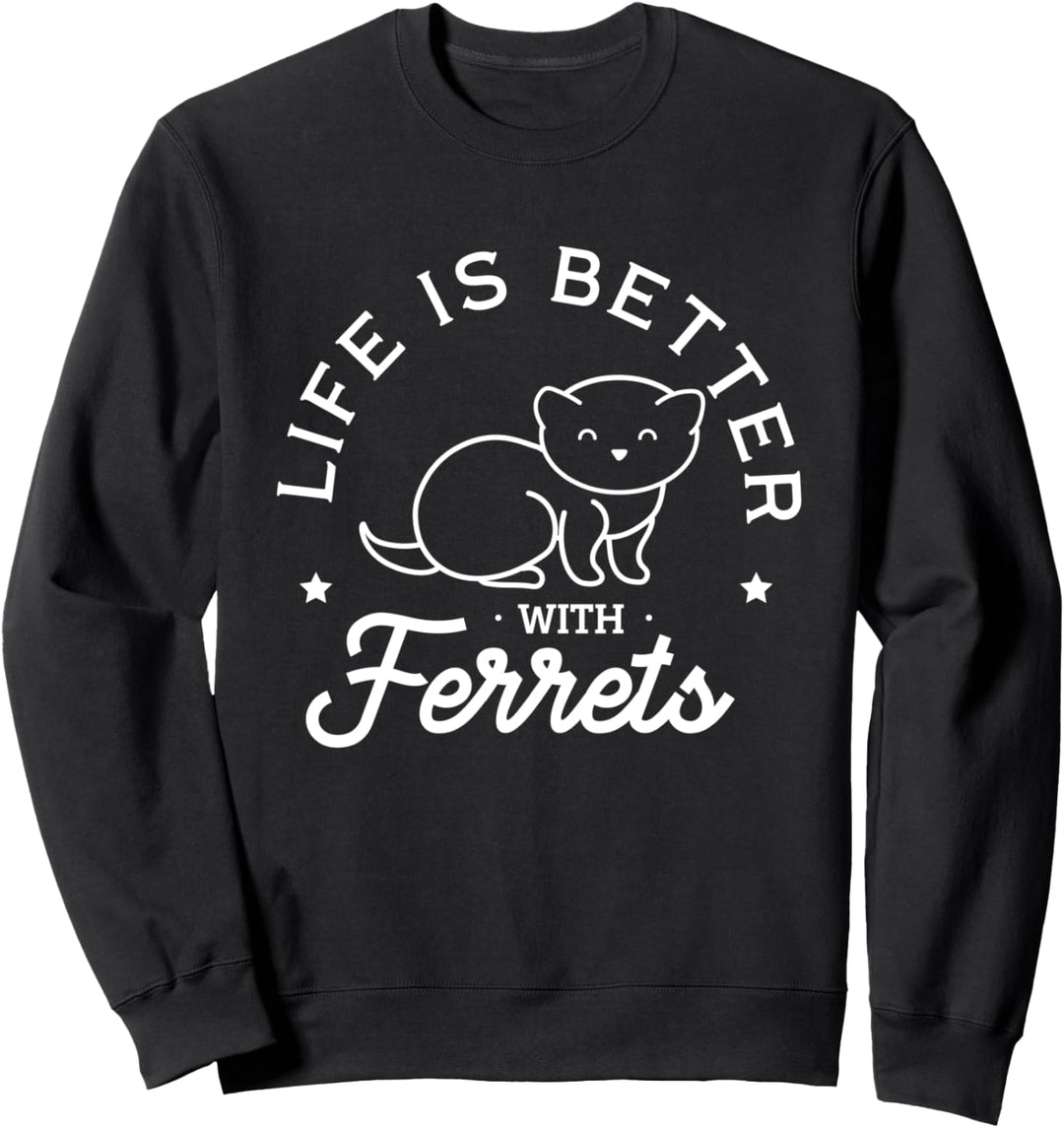 Frettchen Leben Niedliche Nagetier Haustier Sweatshirt