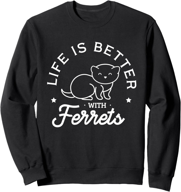 Frettchen Leben Niedliche Nagetier Haustier Sweatshirt