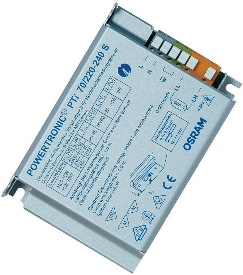 Osram EVG Vorschaltgerät PTi 70 Watt 220-240 Volt Einbaugerät S für CDM / HCI / HQI 70W
