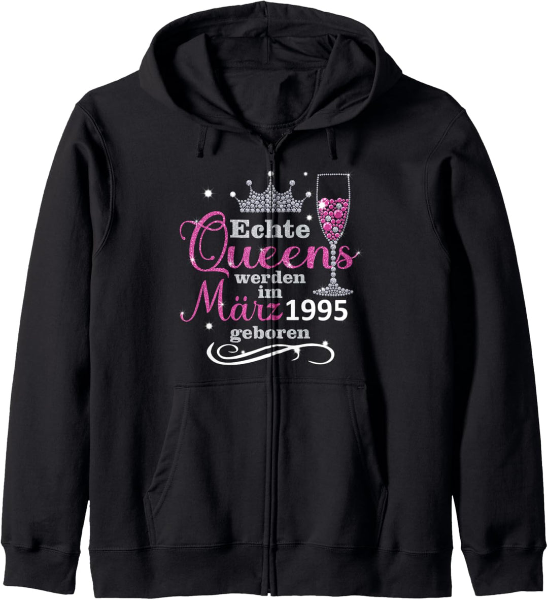 März 1995 Geburtstag Geschenk 25 Jahre Damen Queen Kapuzenjacke