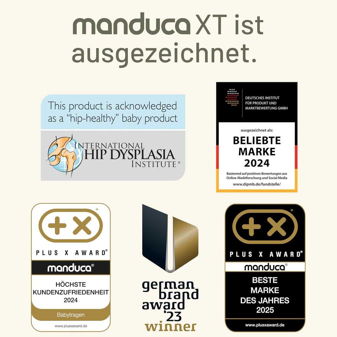 manduca XT Babytrage - Verstellbarer Sitz, der mitwächst - Vom Neugeborenen bis zum Kleinkind - Baby