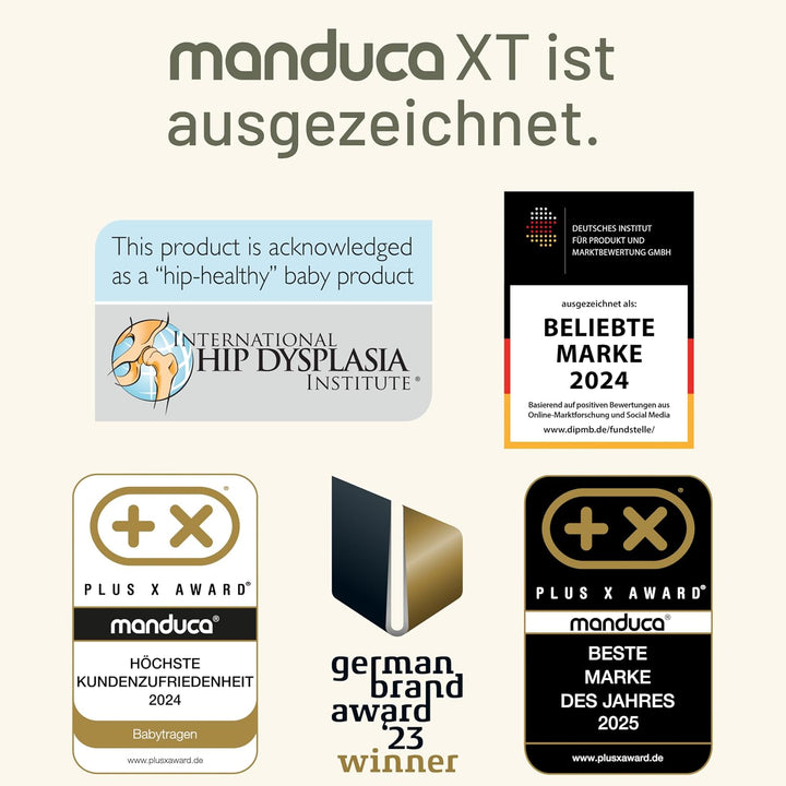 manduca Babytrage XT > < All-In-One Babytrage für Neugeborene ab Geburt, Babys &amp; Kleinkinder (3,5-20