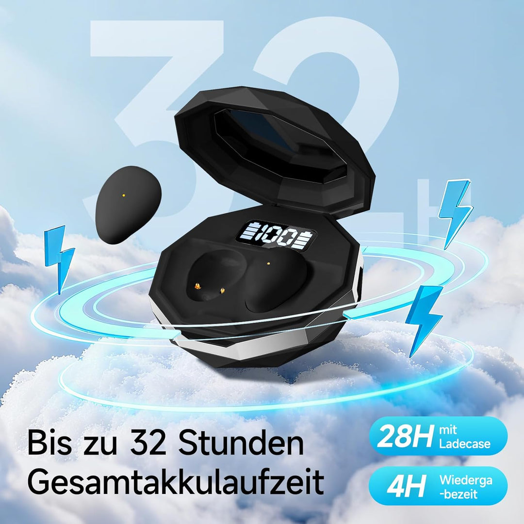 Schlafkopfhörer Bluetooth 6.0 – Mini Kabellose Kopfhörer zum Schlafen, Komfortabel & Leicht, Lang an