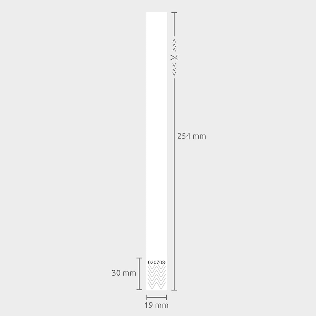 linie zwo ®, 1000 Stück Einlassbänder/Securebänder Tyvek ® 19 x 254 mm, Weiss, Weiss