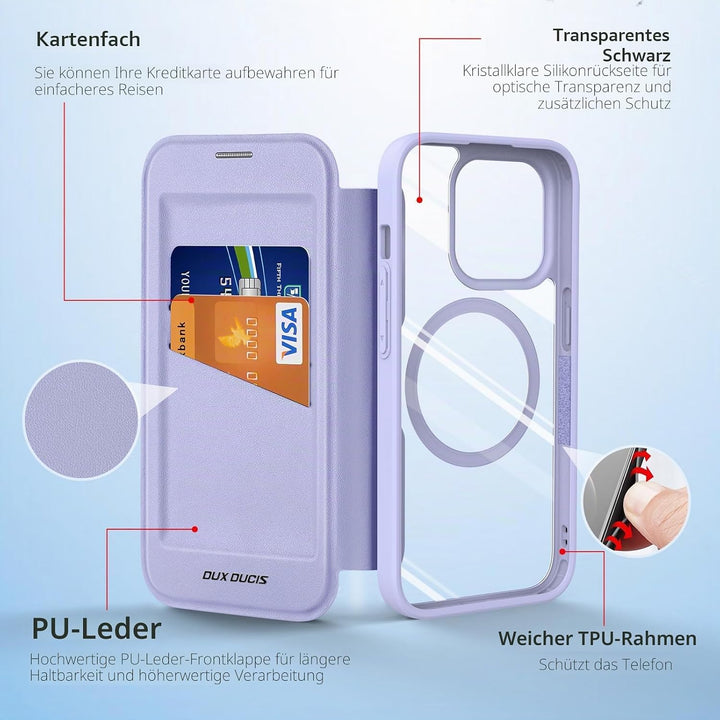 DUX DUCIS Hülle für iPhone 15 Pro Max Handyhülle Kompatibel mit MagSafe, Transparente Anti-Kratzer L
