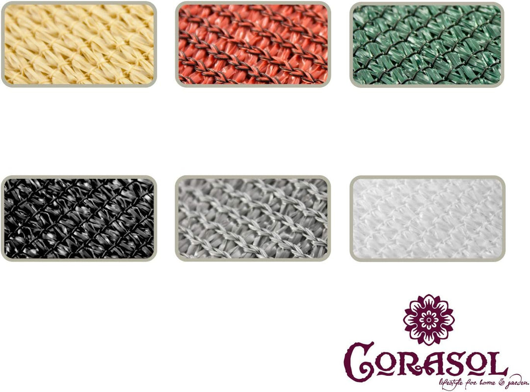 Corasol COR10SQ36-WH Premium Sonnensegel 3,6 x 3,6 m, quadratisch, weiss
