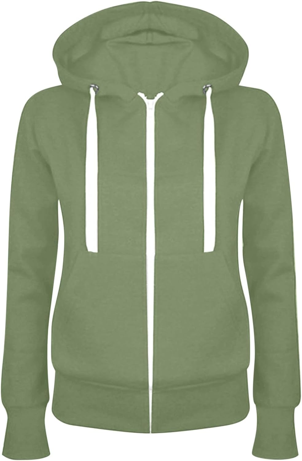 Sweatjacke Damen Zipper Hoodie mit Kapuze Langarm Slim Fit Kapuzenjacke Mit Reissverschluss Einfarbi