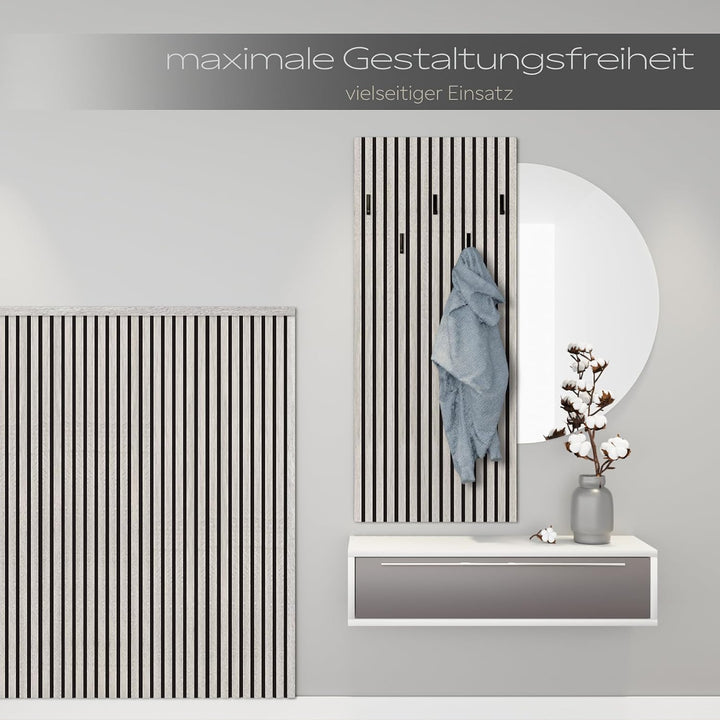 HEXIM Akustikpaneele 138,5x60cm Holz Comfort - flexible Holzpaneele Platten Lamellenwand MDF Wandpan