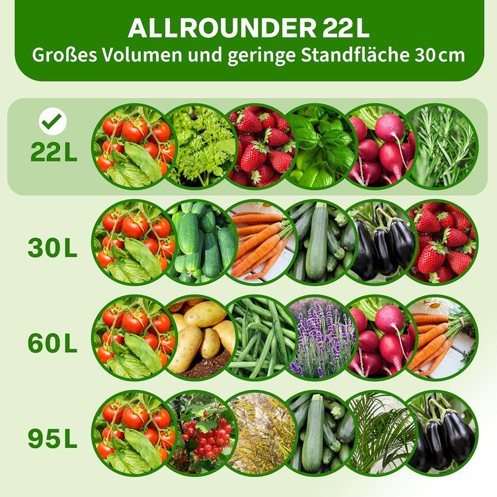 TTL GARDEN 10x 22L Pflanzsack aus Vlies Stoff - aus 300 g/m² Filz &amp; Vlies - | 10er Set 20L +10% = 22