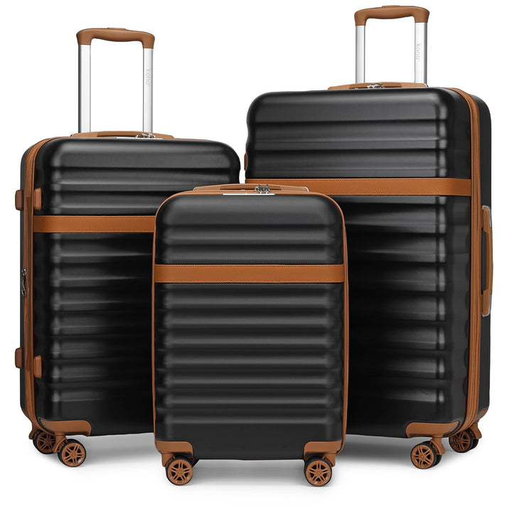 KONO Kofferset 3-teilig Koffer Trolley Hartschalenkoffer aus ABS+PC Reisekoffer mit 4 Rollen TSA Sch