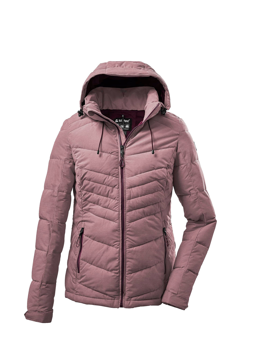 Killtec Damen Kow 149 Wmn Qltd Jckt Steppjacke mit abzippbarer Kapuze 40 malve, 40 malve