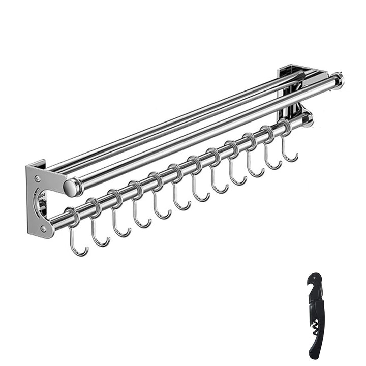küchenhalterung für küchenhelfer, Hängende Topf Rack, Platzsparende Küchenutensilien Rack mit Haken,