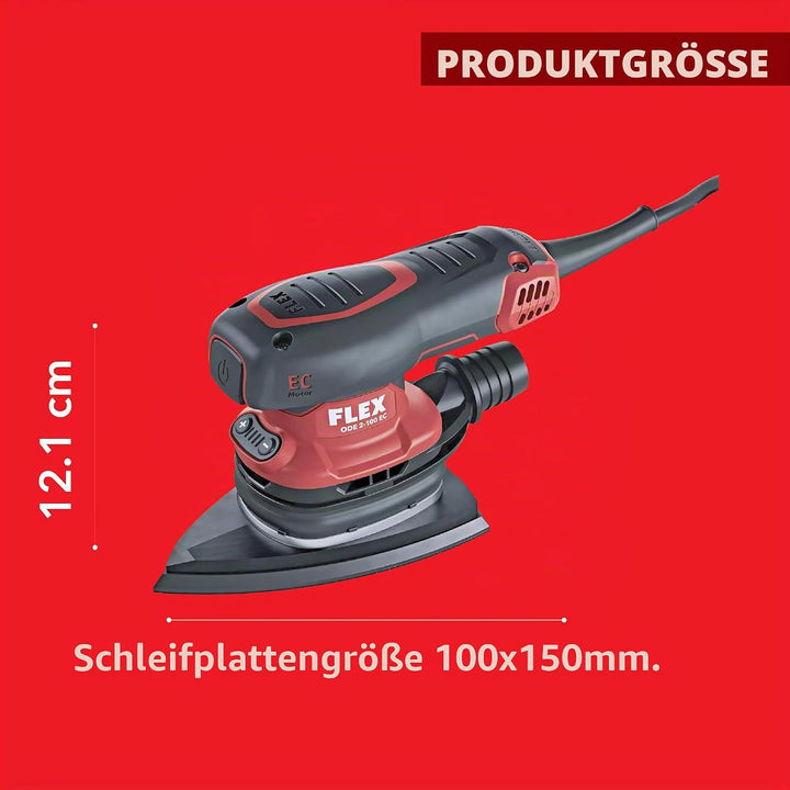 Flex Deltaschleifer ODE 2-100 EC (Schleifplatte 100x150 mm, Schleifmaschine mit Klett-Schleifplatte,