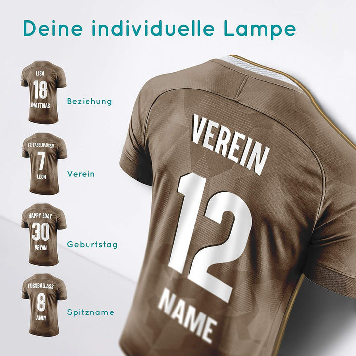 Elbeffekt Trikotlampe für St. Pauli Fans aus Holz - personalisierbares Geschenk - schenke Dein indiv