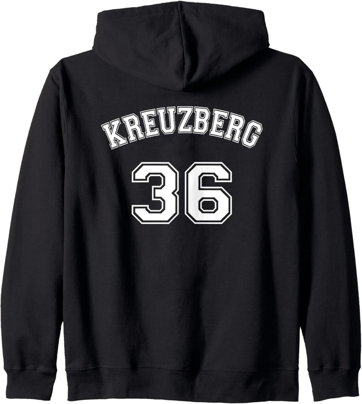 Kreuzberg 36 - Weisses Nostalgie Design Berliner Bezirk Kapuzenjacke
