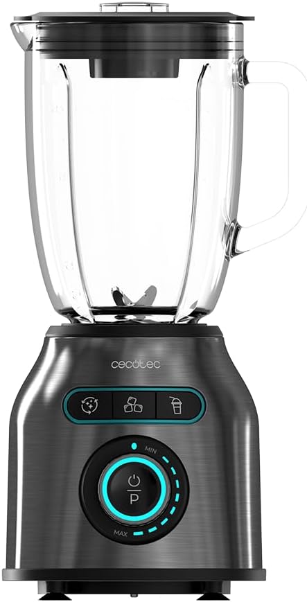 Cecotec Standmixer Power Black Titanium 2200MAX Smooth, 2200 W maximale Leistung, 6 Klingen aus Edel