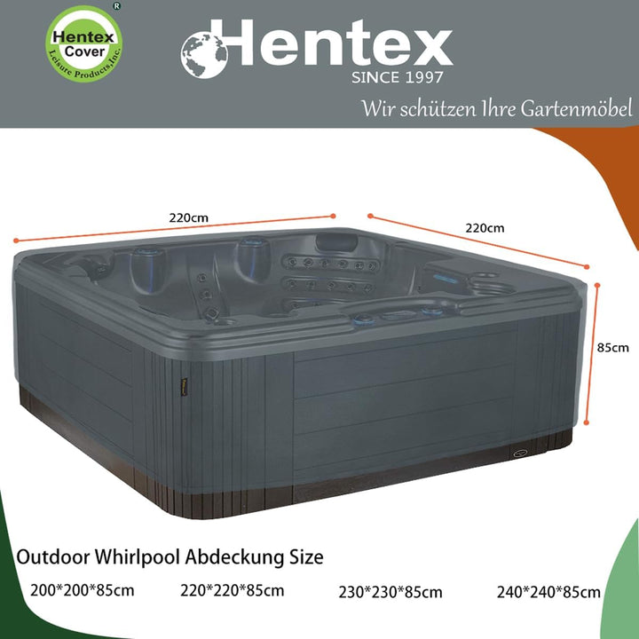 Whirlpool Outdoor Abdeckung, Rechteckige Pool Cover, Winterabdeckplane Poolabdeckung, Grau, 220x220x