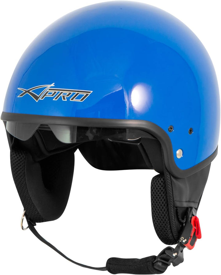 A-Pro Motorradhelm Motorrad Roller Jet Helm Innensonnenblende Viser Blau XS 53-54 cm ( XS) Blau, 53-