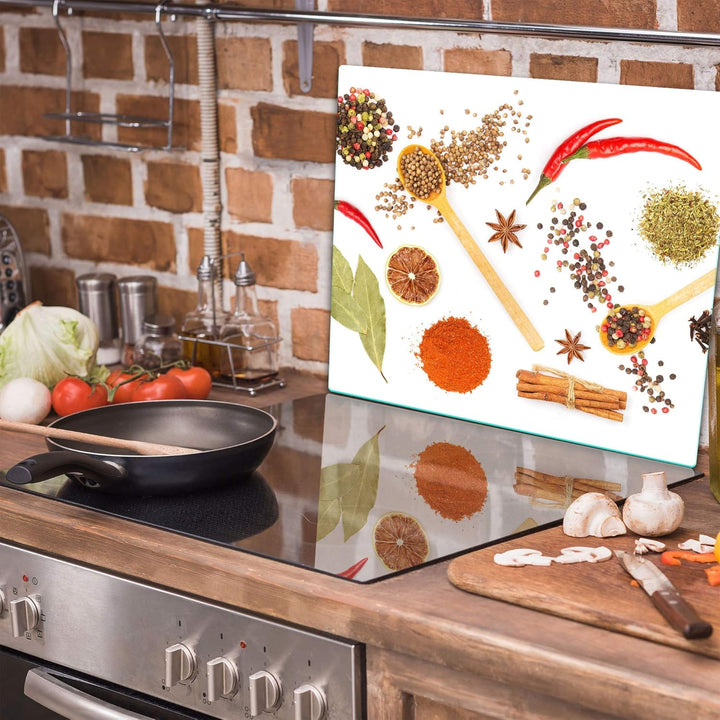 TMK ArtDeko Herdabdeckplatte 1 Teilig 60x52 cm - Spritzschutz Herdabdeckung – Herdschutz aus Sicherh
