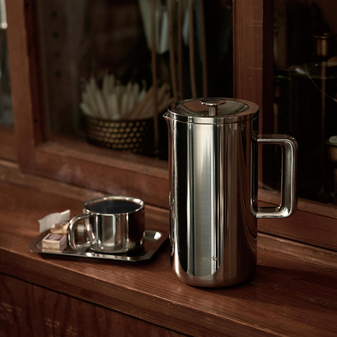 aarke Coffee Press – Premium Kaffeepresse aus Edelstahl im schwedischen Design, Doppelwand-Vakuumiso