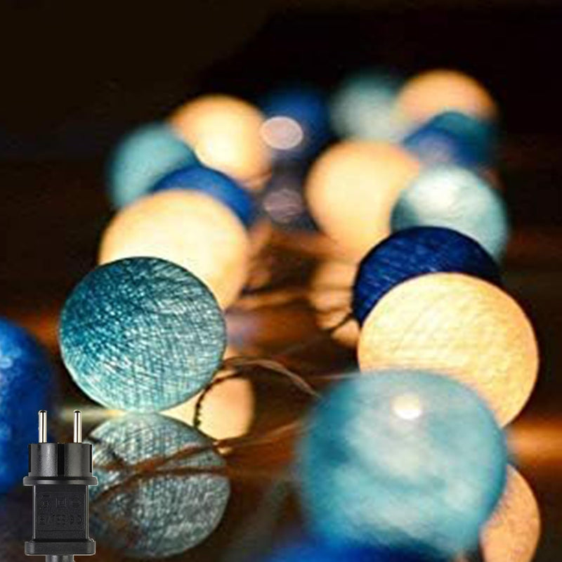 Ciskotu Cotton Ball Lichterkette - 3,8M 20 LED Kugel Lichterketten mit Stecker für Innen Nachtlicht