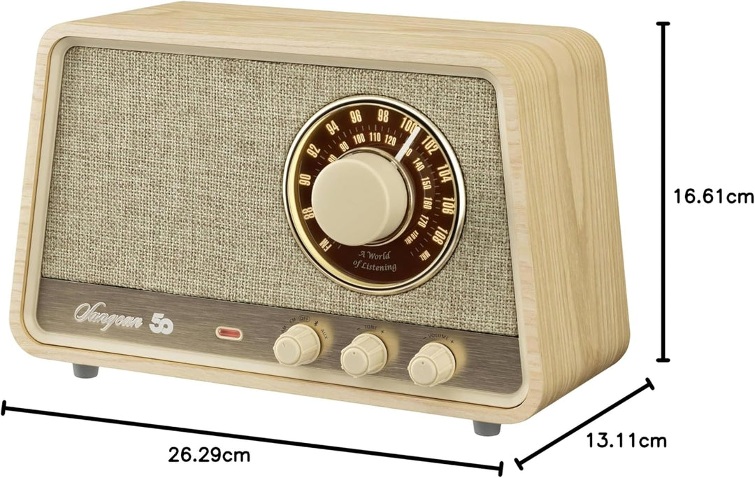 Sangean WR-101 Nussbaum. AM/FM com Bluetooth-Radio aus Holz, mit Einer sanften und präzisen Stimmung