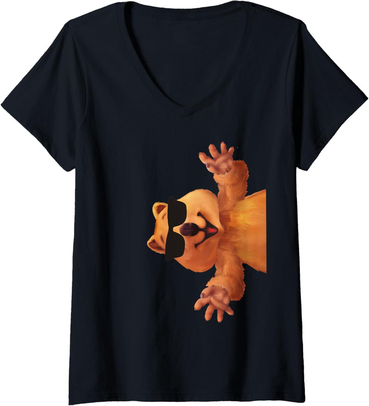 Damen Quokka Känguru Australien Fotograf Geschenk T-Shirt mit V-Ausschnitt