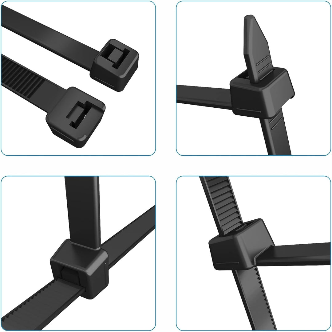 intervisio Kabelbinder extra Lang 540mm x 7,6mm, Profi hochwertige Industrie-Qualität, schwarz, 100