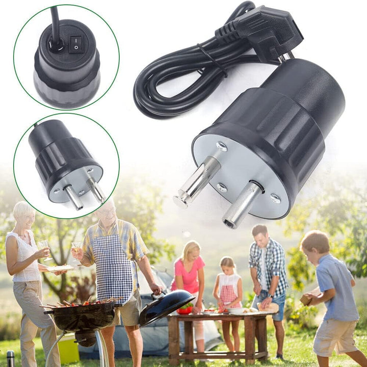 Grillmotor 220V mit 2RPM für Grillspiess, 5kg Tragkraft Elektromotor Grill Barbecue Rotator Motor mi