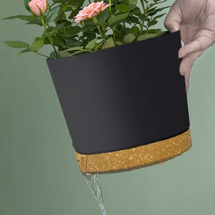 ZMTECH Blumentopf 16,5 cm Durchmesser übertöpfe für zimmerpflanzen, Kunststoff blumentöpfe mit Unter