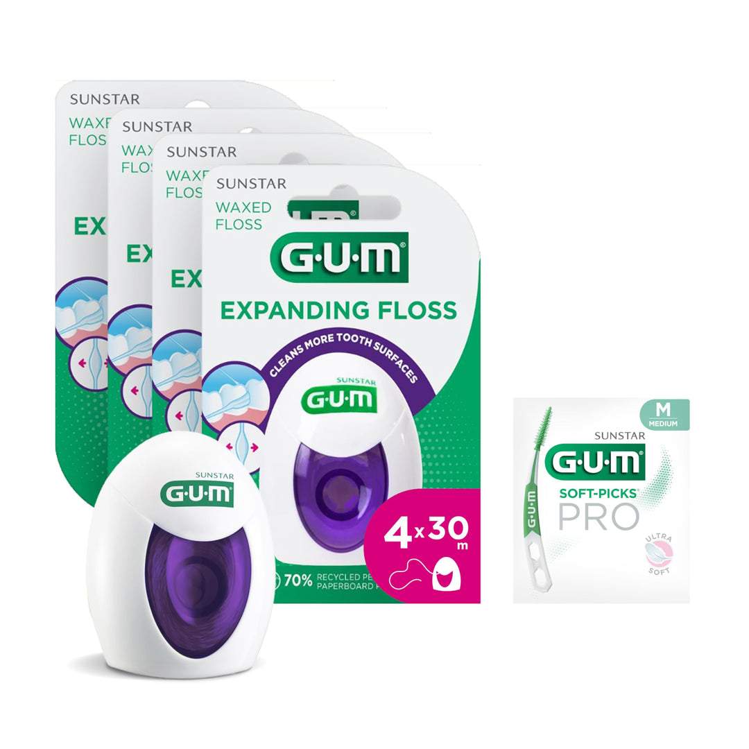 GUM EXPANDING FLOSS Zahnseide/Flauscht während der Verwendung auf/Auch für enge Zahnzwischenräume ge