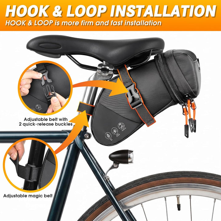Satteltaschen für Fahrrad Wasserdicht Fahrrad Satteltasche Rennrad Klein | Saddle Bag 1,5–2 L Erweit
