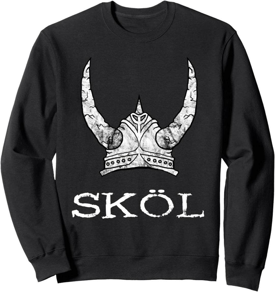 Sköl Wikinger Helm Nordmann Krieger Nordische Mythologie Sweatshirt