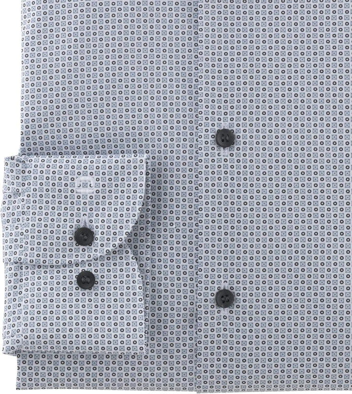 OLYMP Herren Businesshemd Langarm Level Five 24/Seven,Rotationsdruck,Body fit,Modern Kent,schwarz 68