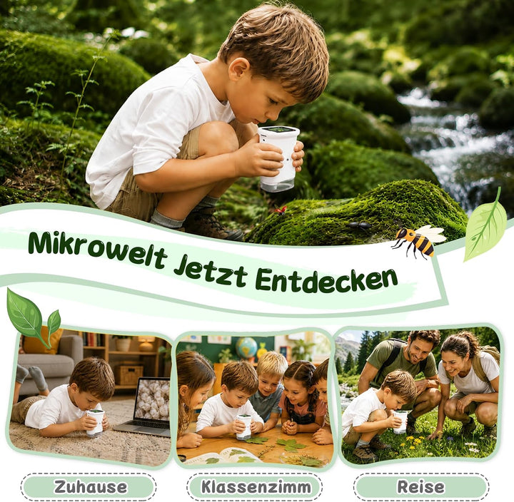 Digitales Mikroskop für Kinder, 1000X, Foto &amp; Video (Weiss), Weiss