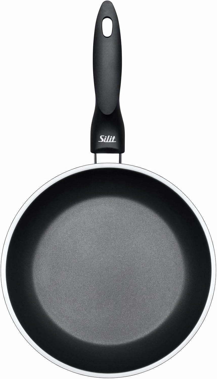 Silit Domus Bratpfanne Induktion 28 cm hoch, Edelstahl beschichtet, Kunststoffgriff, für schonendes