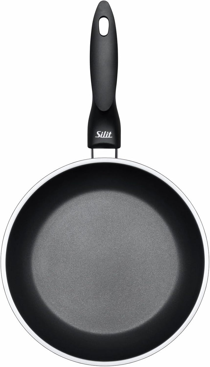 Silit Domus Bratpfanne Induktion 28 cm hoch, Edelstahl beschichtet, Kunststoffgriff, für schonendes