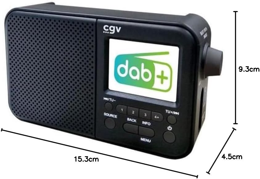 Tragbares Radio, wiederaufladbar, DR7+: FM und Dab+, mit Akku, programmierbarem Wecker, Farbdisplay,