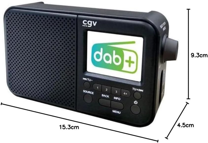 Tragbares Radio, wiederaufladbar, DR7+: FM und Dab+, mit Akku, programmierbarem Wecker, Farbdisplay,