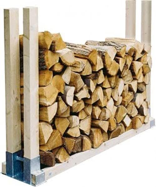 2x Holzstapelhilfe Feuerverzinkt für Kanthölzer 80x60mm/60x40mm Stapelhilfe Holzstapelhalter Brennho