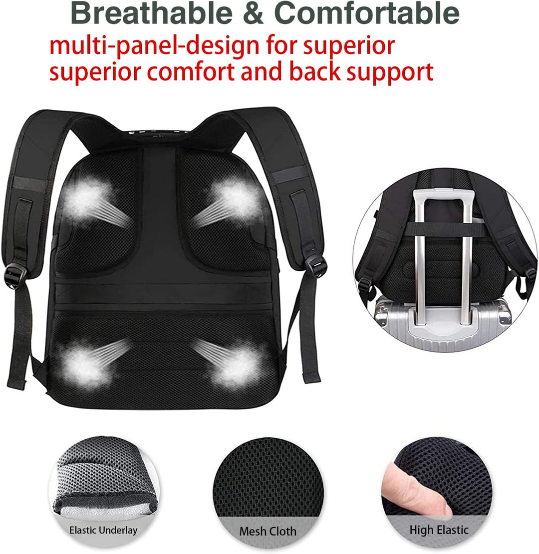 Laptop Rucksack Herren, 18 Zoll Grosser Arbeitsrucksack Reiserucksack Wasserdicht, mit USB Ladeansch