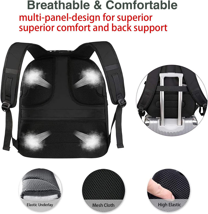 Laptop Rucksack Herren, 18 Zoll Grosser Arbeitsrucksack Reiserucksack Wasserdicht, mit USB Ladeansch