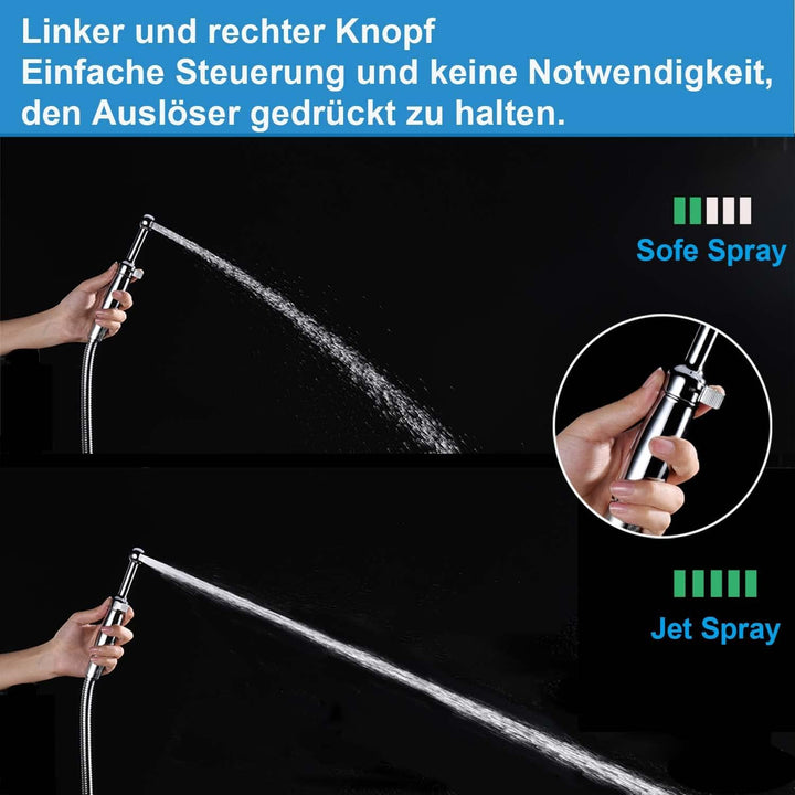 Bidet Handbrause Set SonTiy Toilette Bad Bidet Aufsatz Waschen Duschkopf mit Einstellbarem Druck &Ha
