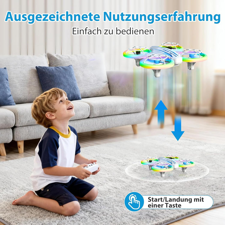 Mini Drohne für Kinder Drohne Spielzeug ab 6+ Jahre, RC Flugzeug Spielzeug Quadrocopter Drone für Ki