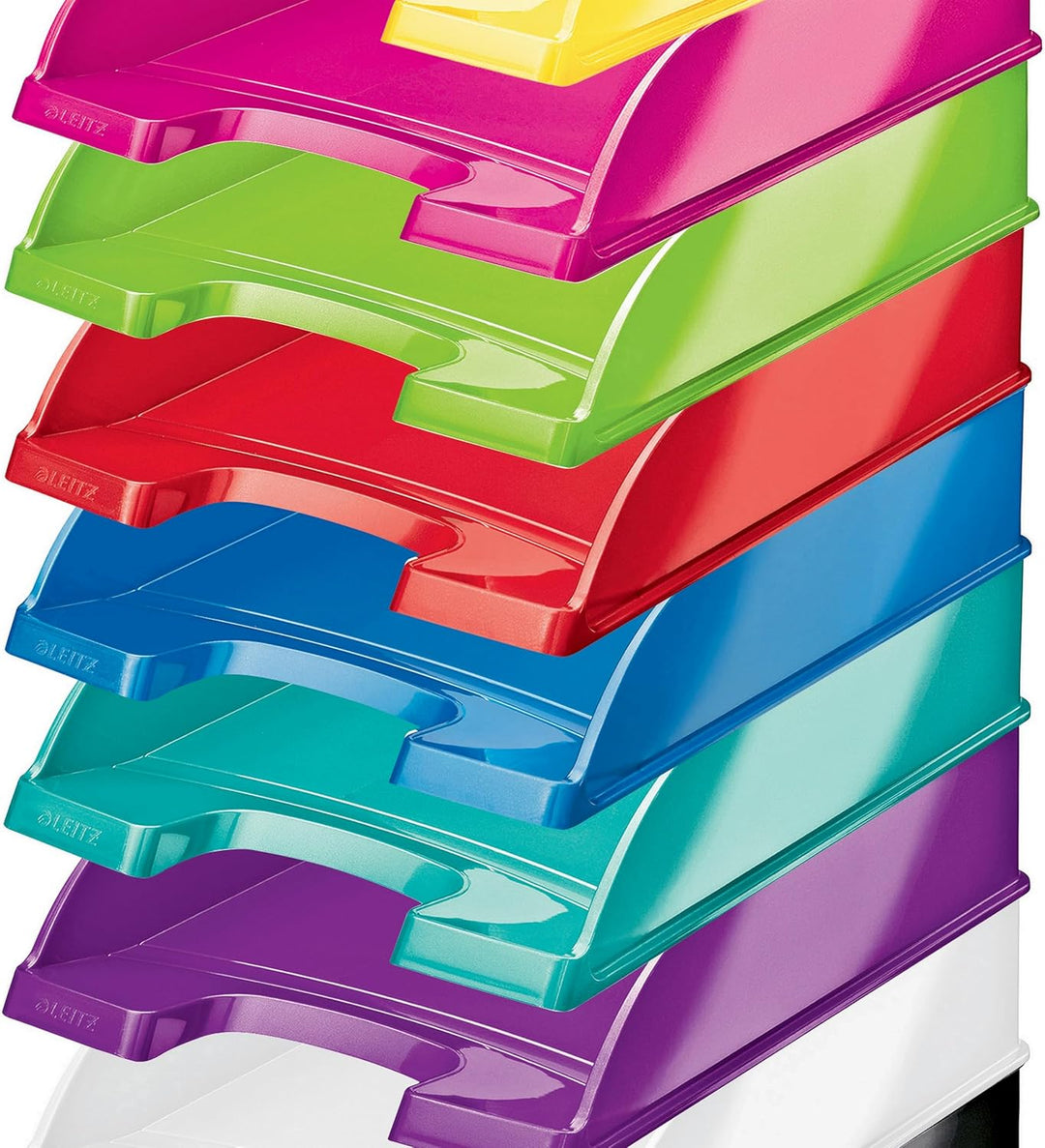Leitz Briefkorb, A4, 5er Pack, Grün, WOW-Serie, 52263054 Grün 5 Stück, Grün 5 Stück
