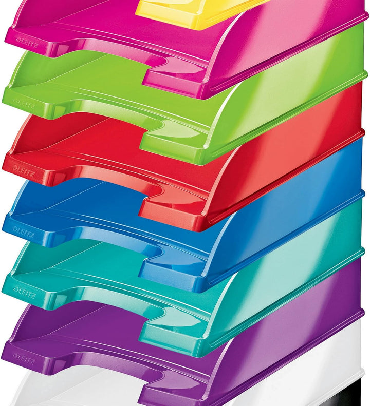 Leitz Briefkorb, A4, 5er Pack, Grün, WOW-Serie, 52263054 Grün 5 Stück, Grün 5 Stück
