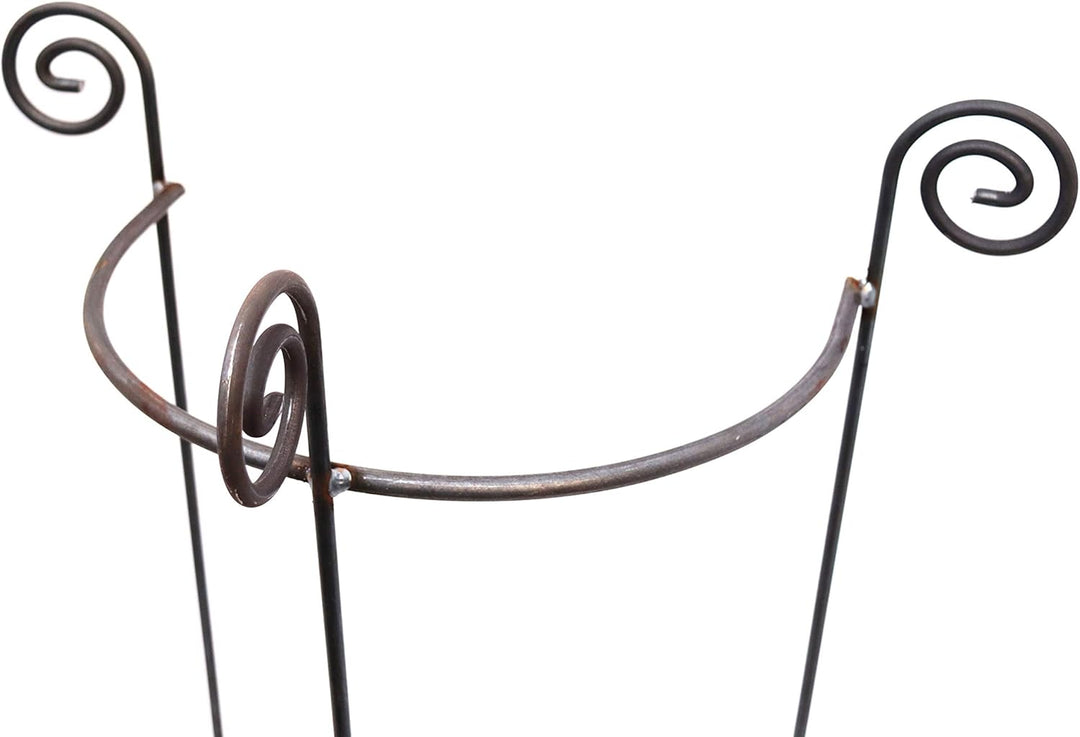 Hirsch Terracotta 4X Staudenhalter Hugo halbrund stabil Breite 55cm Höhe 90cm Vollmaterial Rankhilfe