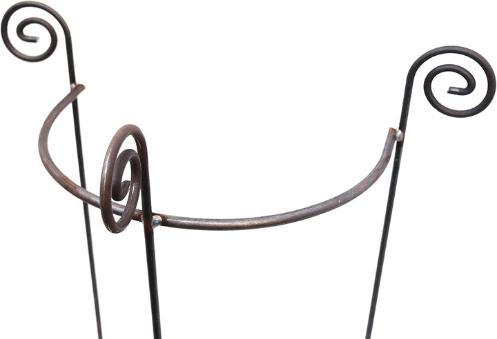 Hirsch Terracotta 4X Staudenhalter Hugo halbrund stabil Breite 55cm Höhe 90cm Vollmaterial Rankhilfe