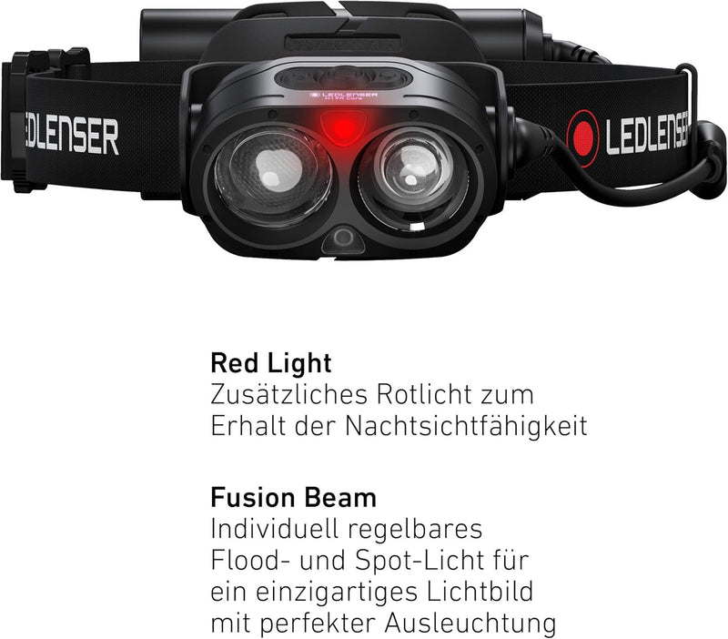 Ledlenser H19R Core Stirnlampe LED, 3500 Lumen, aufladbarer Lithium Akku, mit Rotlicht, wasserdicht