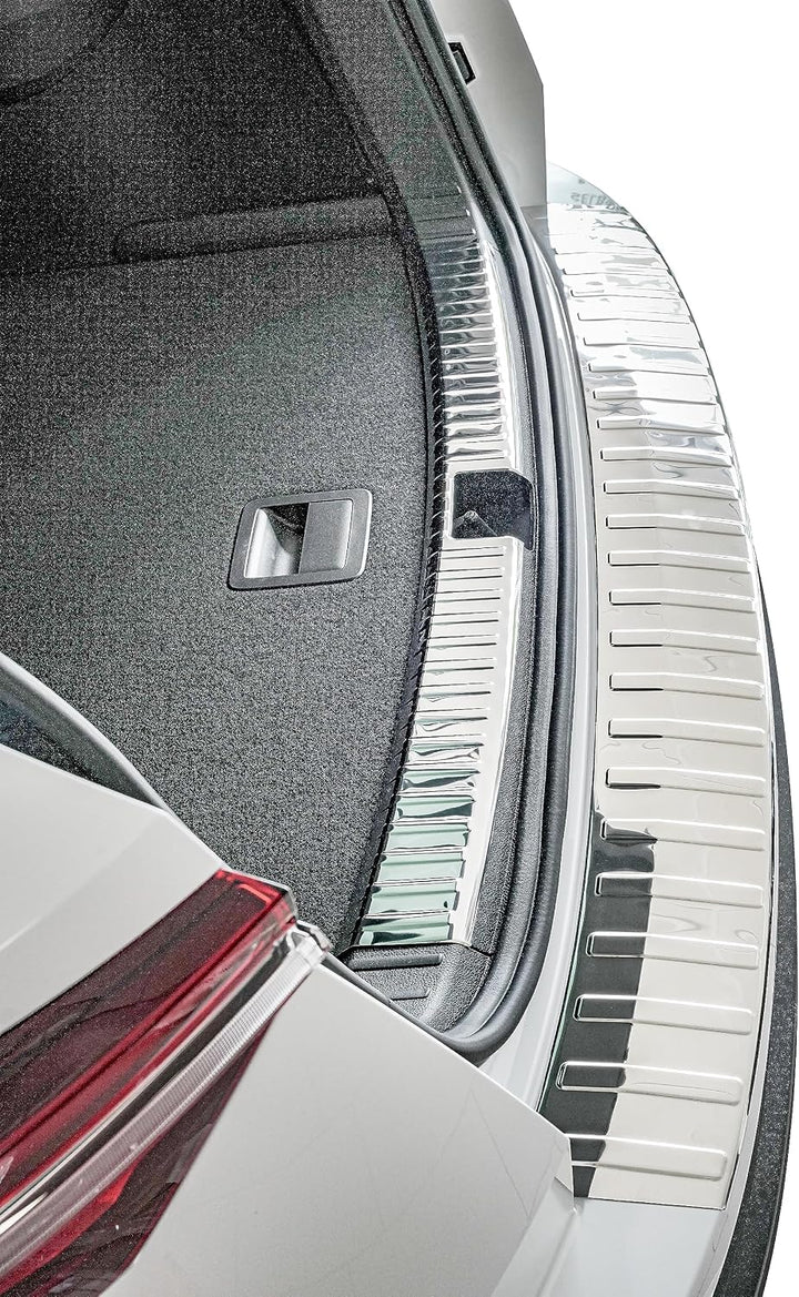 RECAMBO Ladekantenschutz Set Edelstahl kompatibel für Skoda Karoq | NU7 | BJ ab 2017 - Hochglanz pol